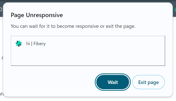 page unresponsive